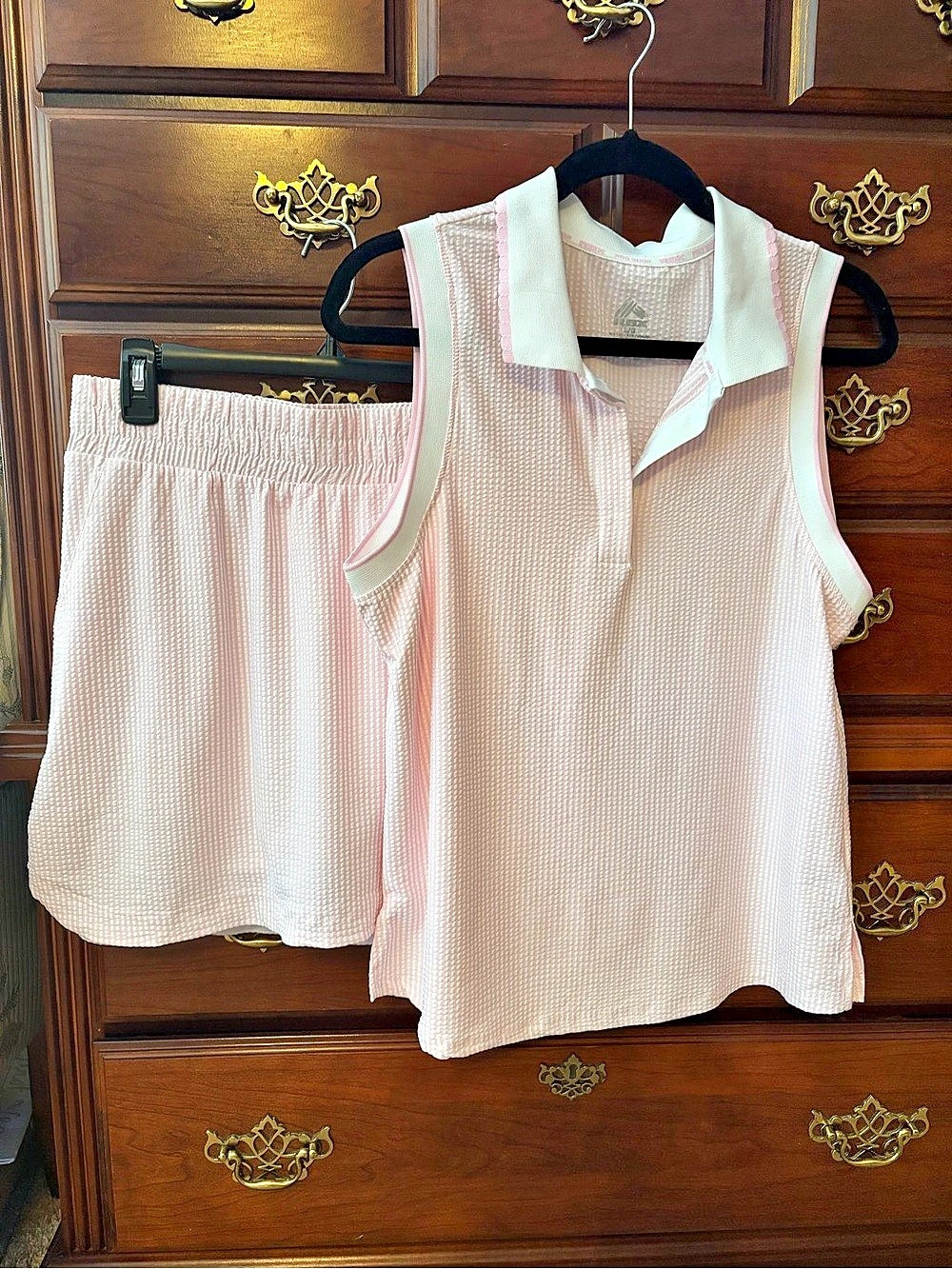 Pink Gingham Sleeveless Top & Skort Like New